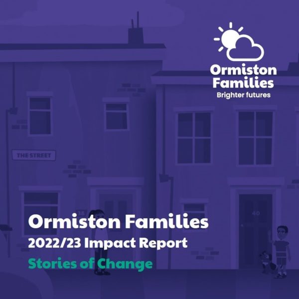 The front cover of the Ormiston Families Impact Report for 2022/23